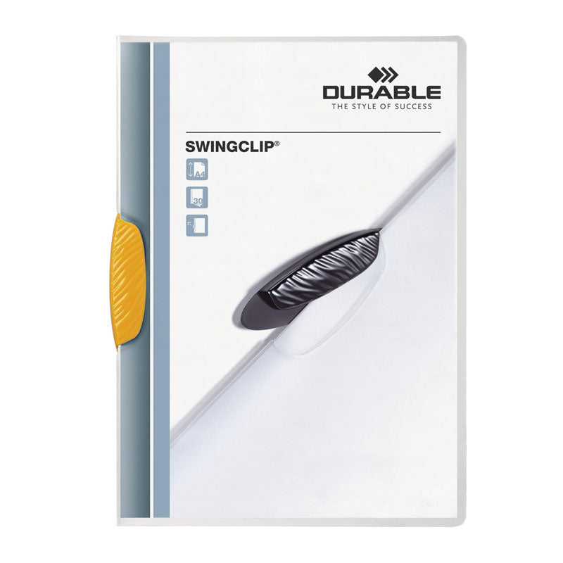 Папка с цветен клип Durable Swingclip, за 30 л., прозрачна