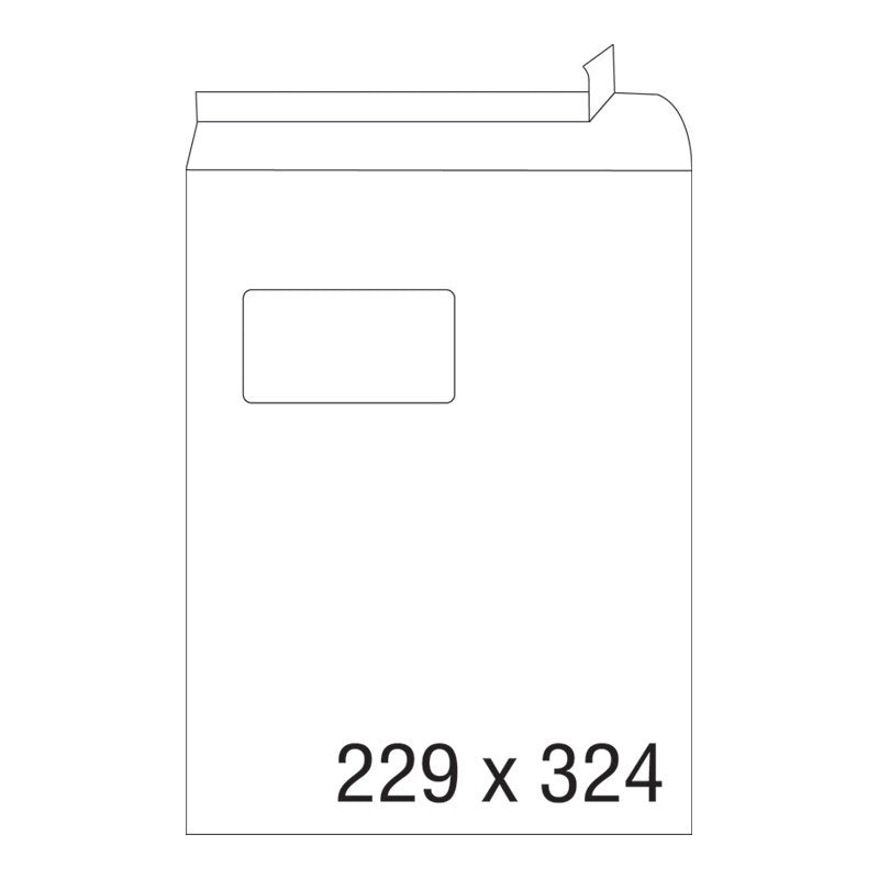 Плик, СЗЛ, С4, 229 х 324 мм, с ляв прозорец, 100 бр./оп.