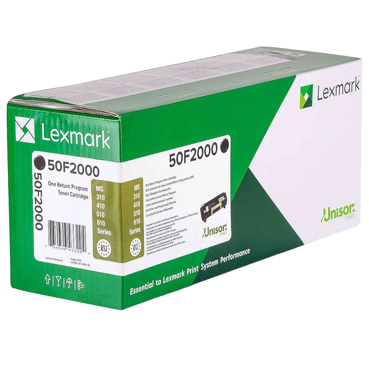 Тонер Lexmark Black Standard Yield Return Program toner MS310/MS410/MS510/MS610 - 50F2000 - 1500 коп