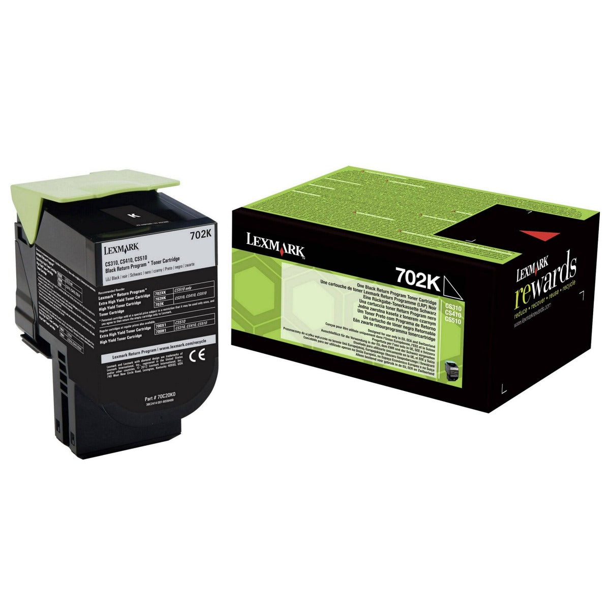 Тонер Lexmark Black Standard Yield Return Program CS310, CS410, CS510 Series - 70C20K0 - 1000 коп.
