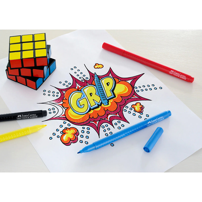 Флумастери Faber Castell Grip, 10 цвята
