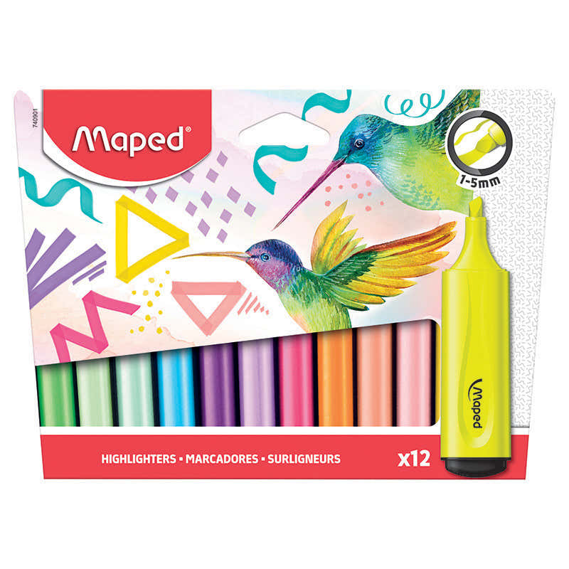 Текстмаркери Maped Fluo Peps, 12 броя в блистер