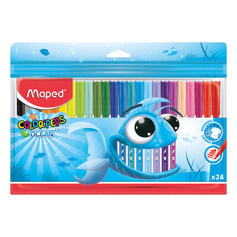 Флумастери Maped Color Peps, 24 цвята океан