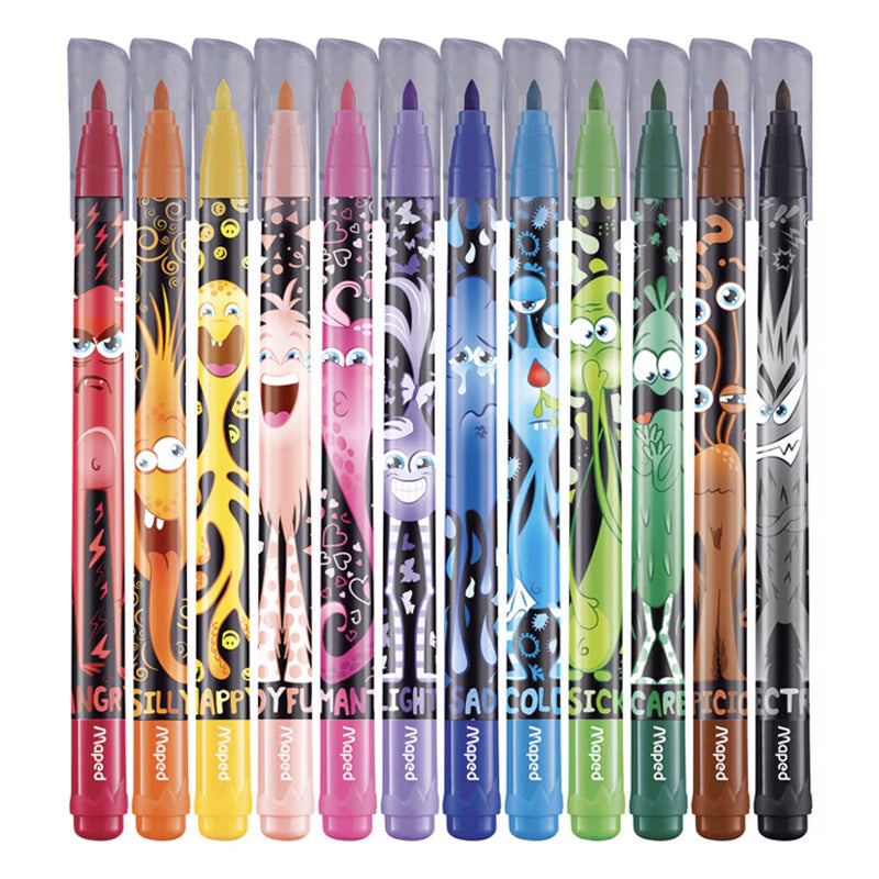 Флумастери Maped ColorPeps Monster, 12 цвята