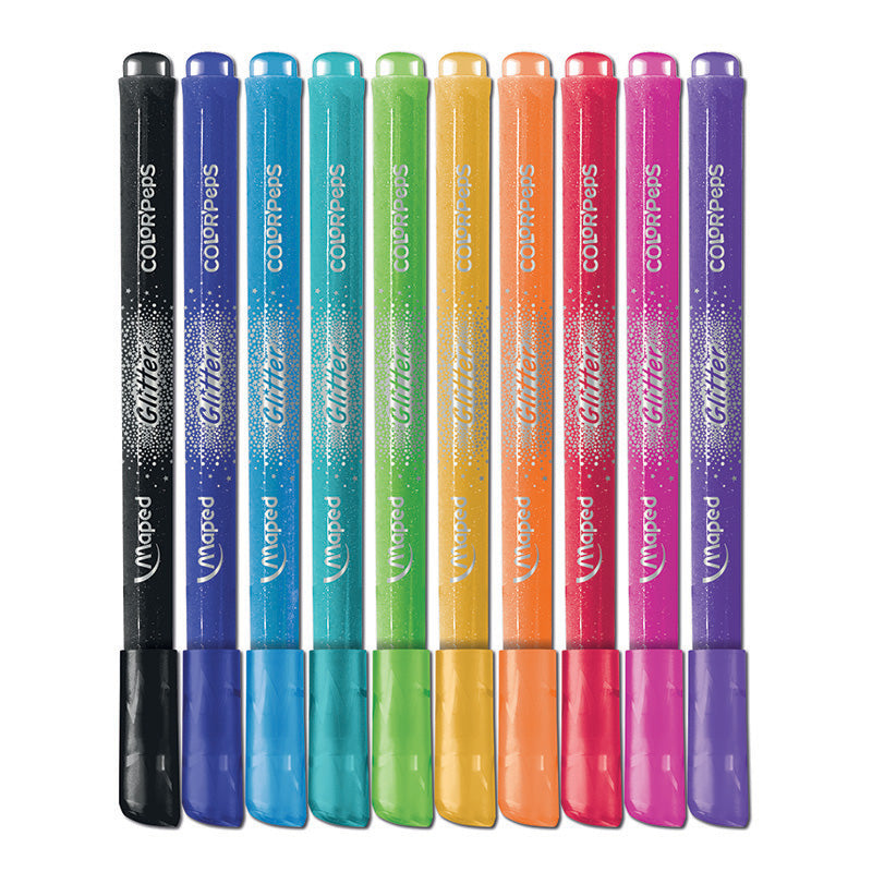 Флумастери Maped ColorPeps Glitter, 10 металикови цвята