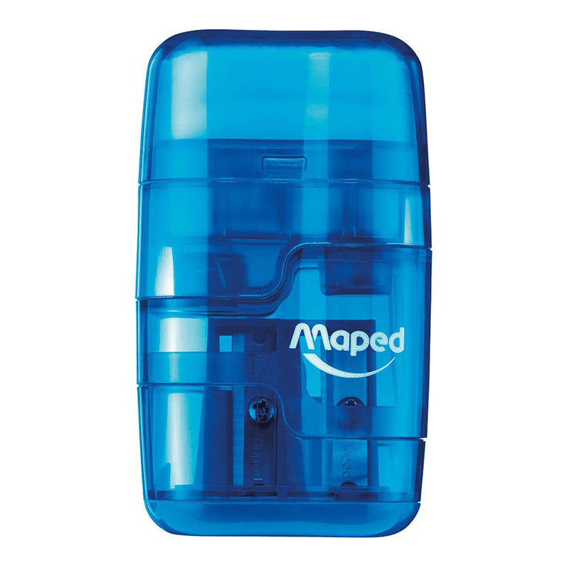 Острилка двойна + гума Maped Connect, прозрачна
