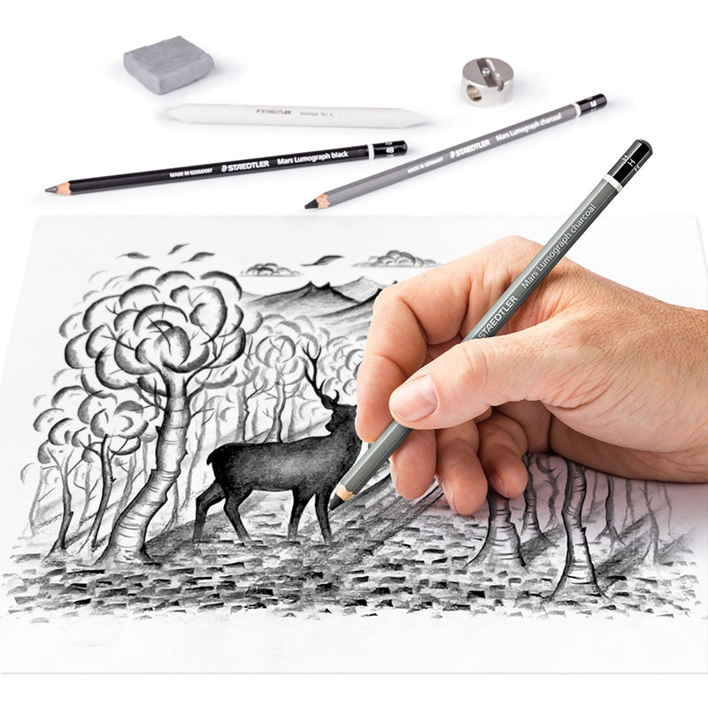 Комплект Staedtler Lumograph Charcoal, 12 части