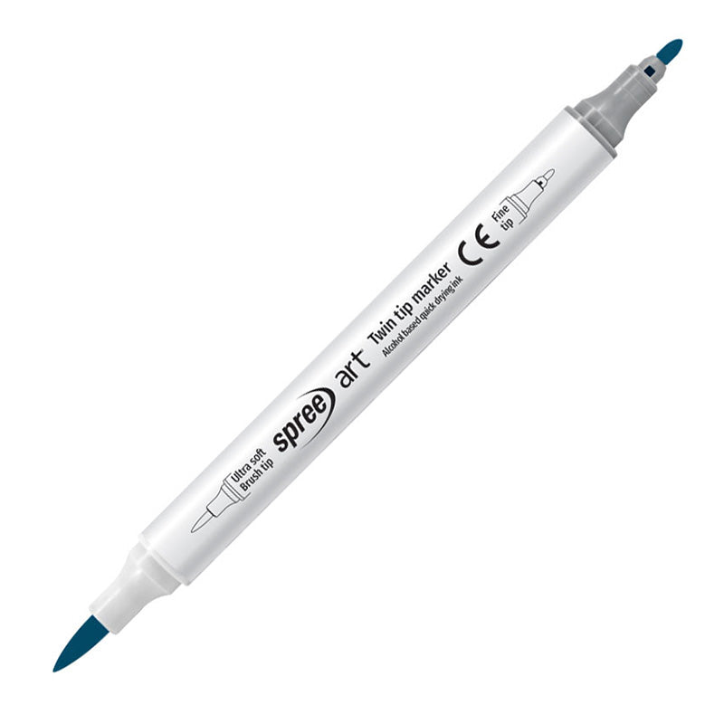 Маркери двувърхи Spree  Art Soft Brush/Fine tip, в цилиндър, 12 цвята