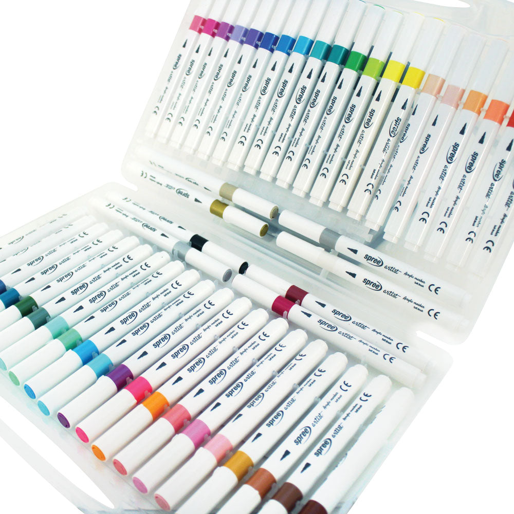 Маркери акрилни Spree Art Soft Brush, 48 цвята в PP кутия