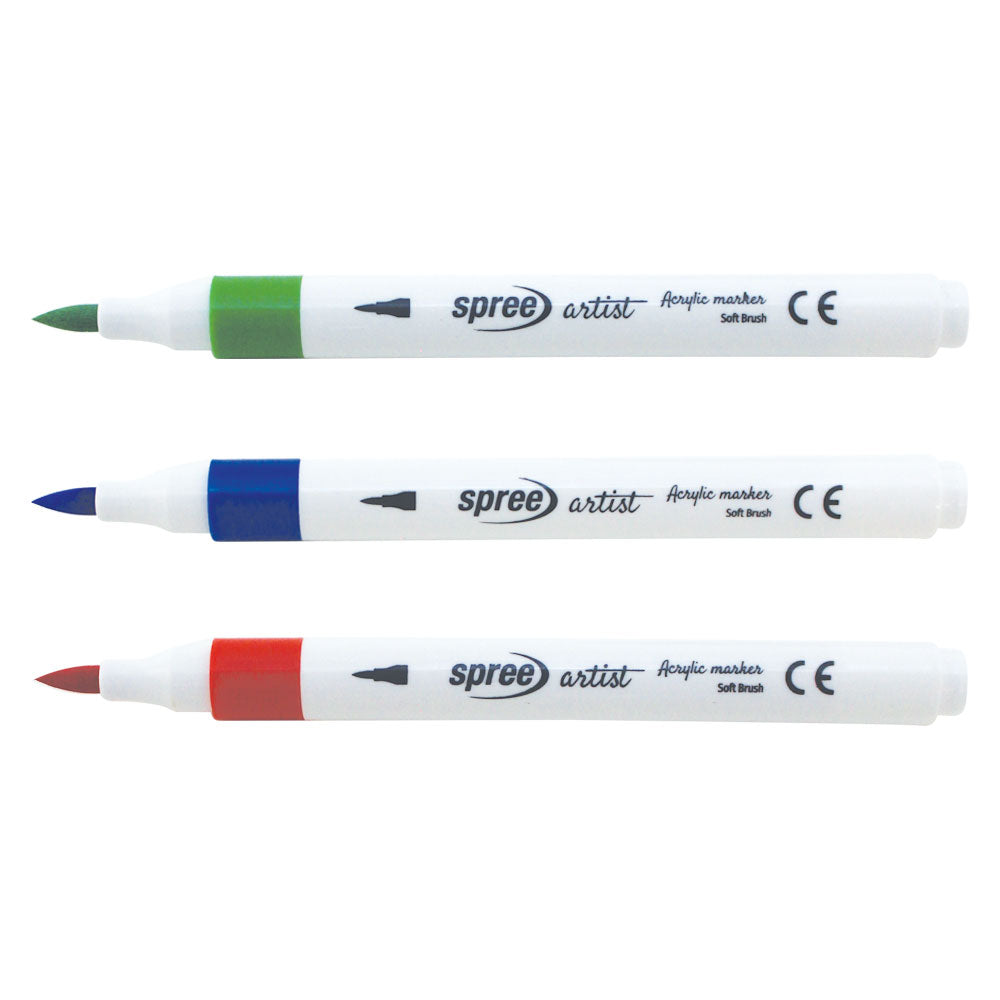 Маркери акрилни Spree Art Soft Brush, 48 цвята в PP кутия