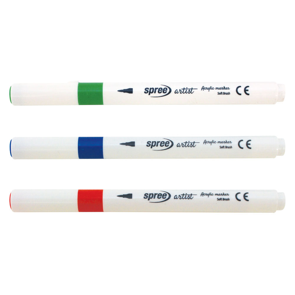 Маркери акрилни Spree Artist Soft Brush, 24 цвята в PP кутия