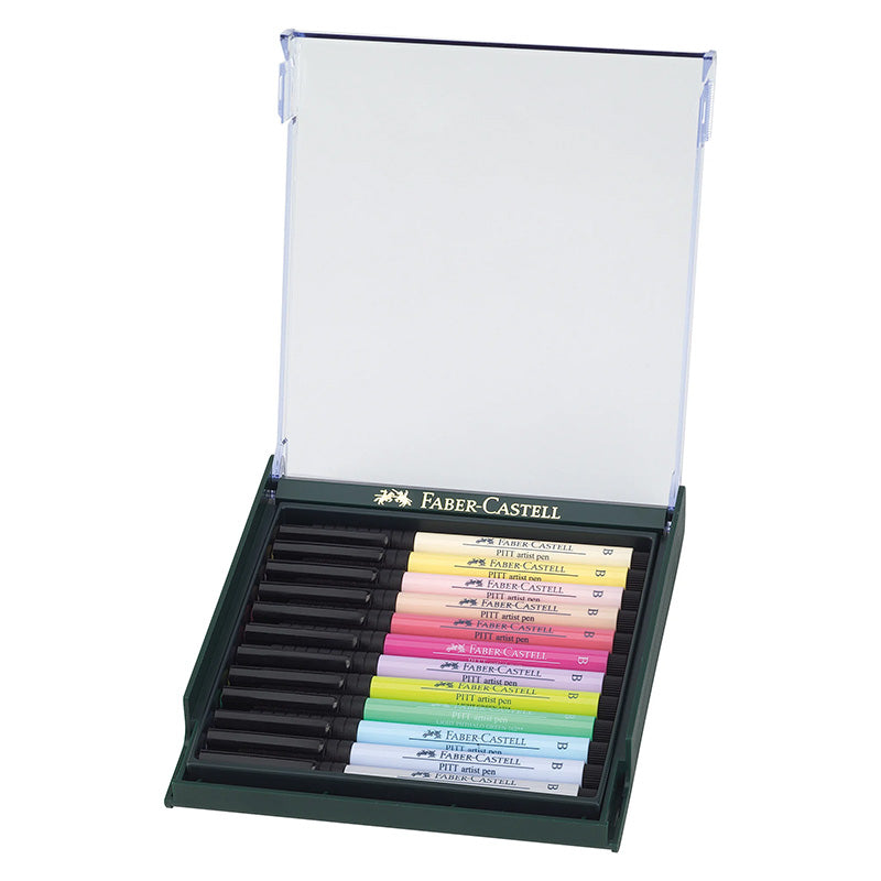 Тънкописец Faber-Castell Pitt Artist Pen, Pastel, 12 цвята