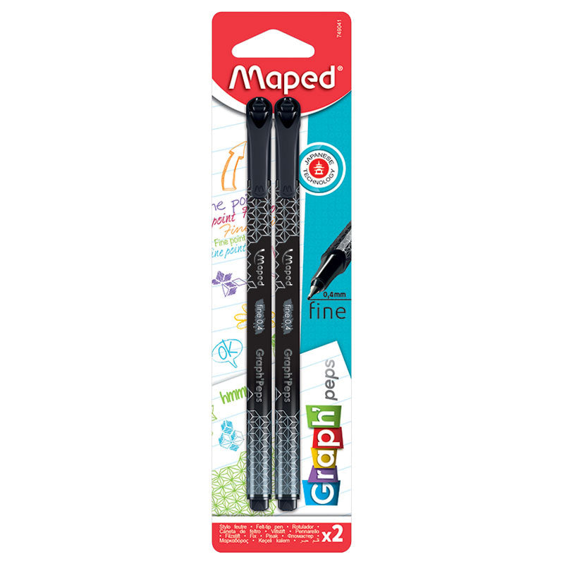 Тънкописец Maped Graph Peps Decorated, 2 броя на блистер