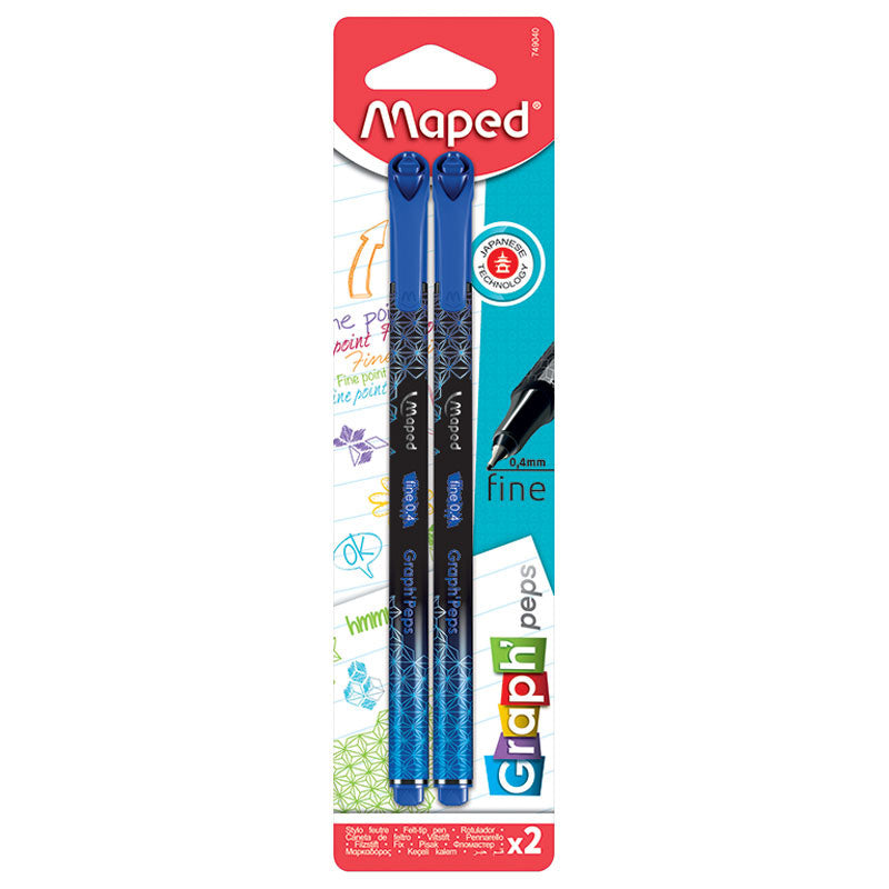 Тънкописец Maped Graph Peps Decorated, 2 броя на блистер