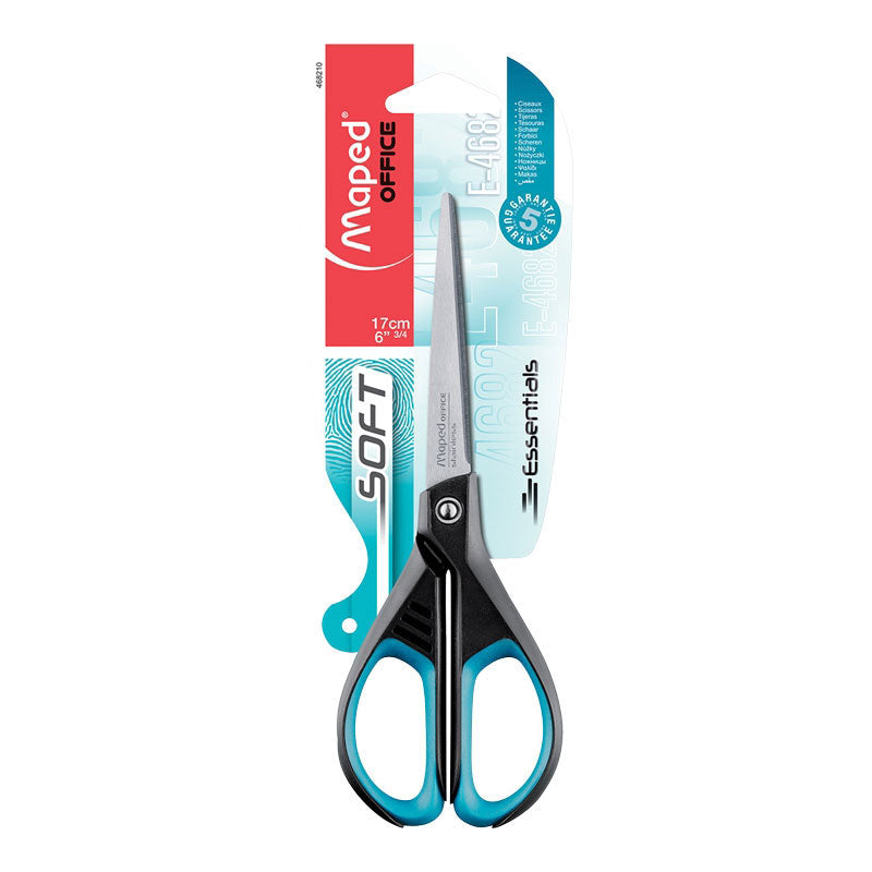 Ножица Maped Essentials Soft, 17 см, с гумирани дръжки, симетрични
