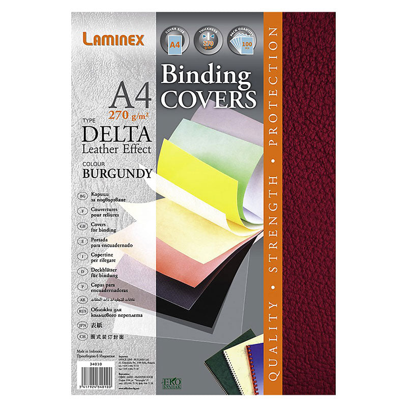 Плътна корица Laminex Delta Lux, цветна, 270гр, 100 бр/ оп.