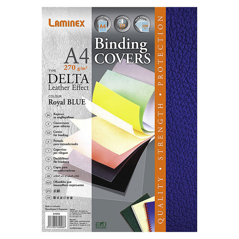 Плътна корица Laminex Delta Lux, цветна, 270гр, 100 бр/ оп.