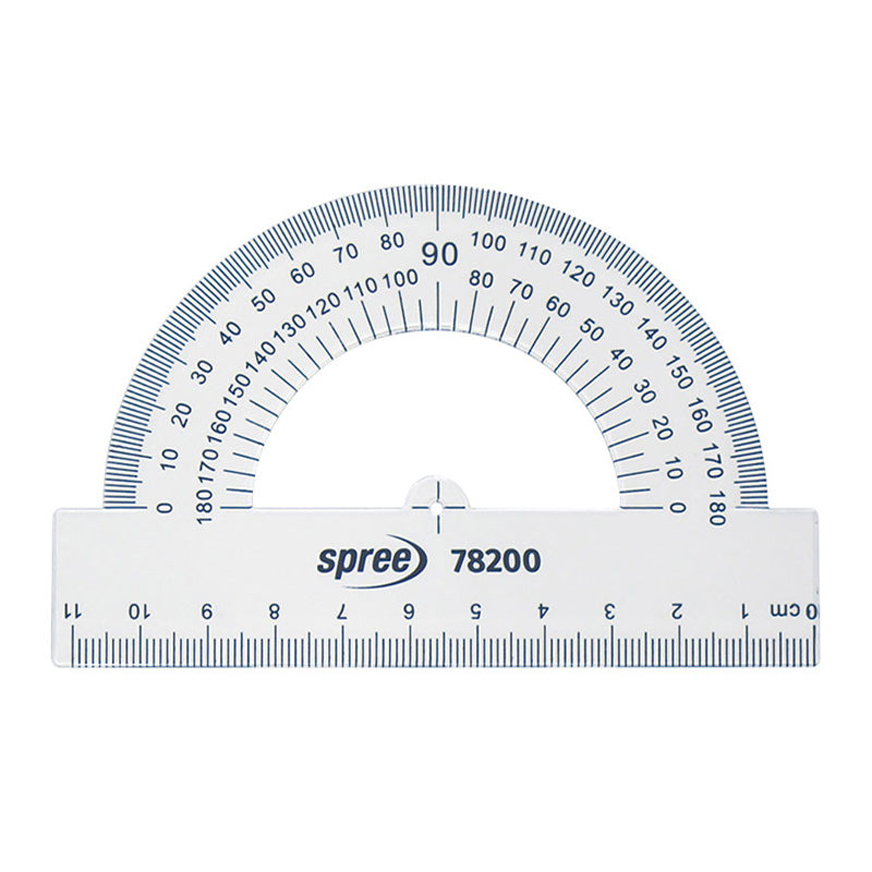 Транспортир прозрачен Spree, 180°, 11 см.