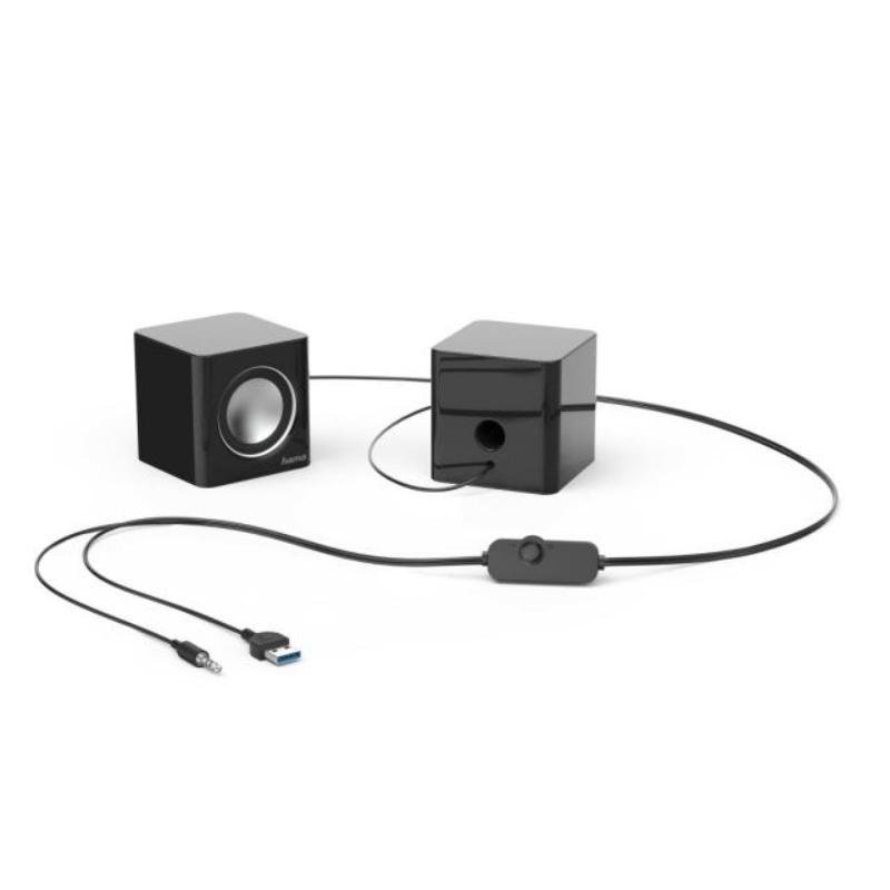 Тонколони HAMA Sonic Mobil 185, USB 3.0 захранване, 3W, черно и сиво
