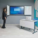 Бяла дъска Top Office, керамична, с 2 крила, за екран 55''