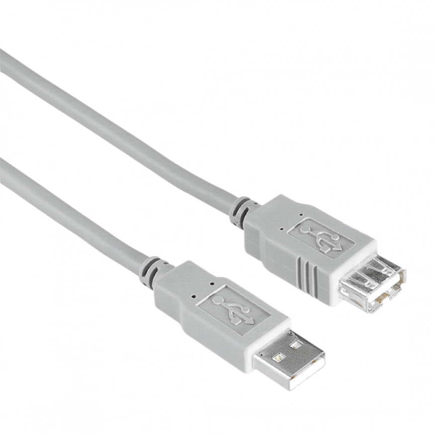 Удължителен кабел HAMA, USB-A женско - USB-A мъжко, 3 м