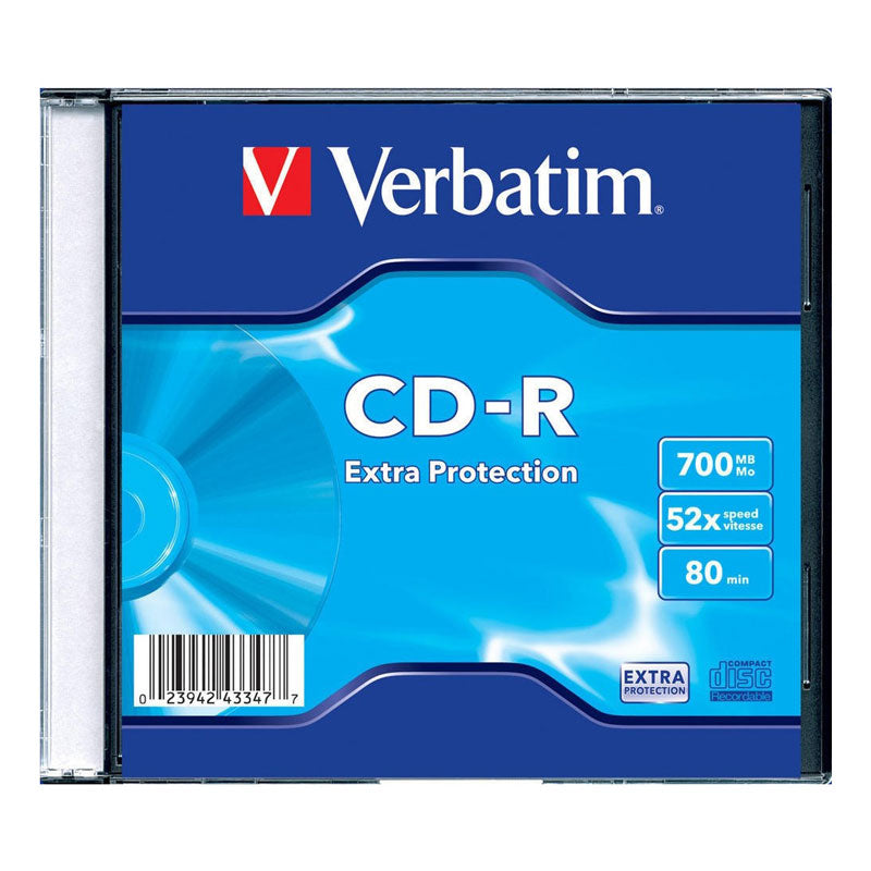 CD-R диск VERBATIM Extra Protection, 700MB, 52x, тънка кутия