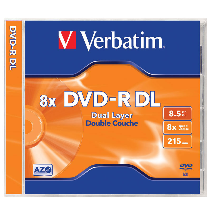 DVD+R Double Layer диск VERBATIM, 8.5GB, 8x