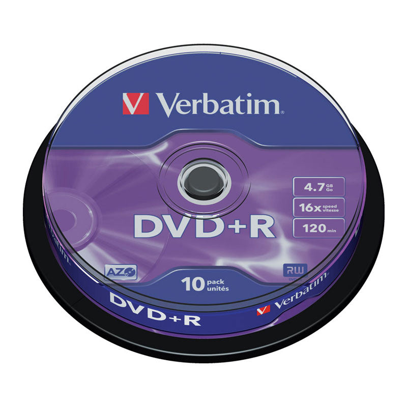 DVD+R диск VERBATIM Matt Silver, 4.7GB, 16x, шпиндел, 10 бр.