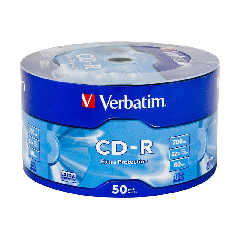 CD-R диск VERBATIM Extra Protection, 700MB, 52x, целофан 50 бр.