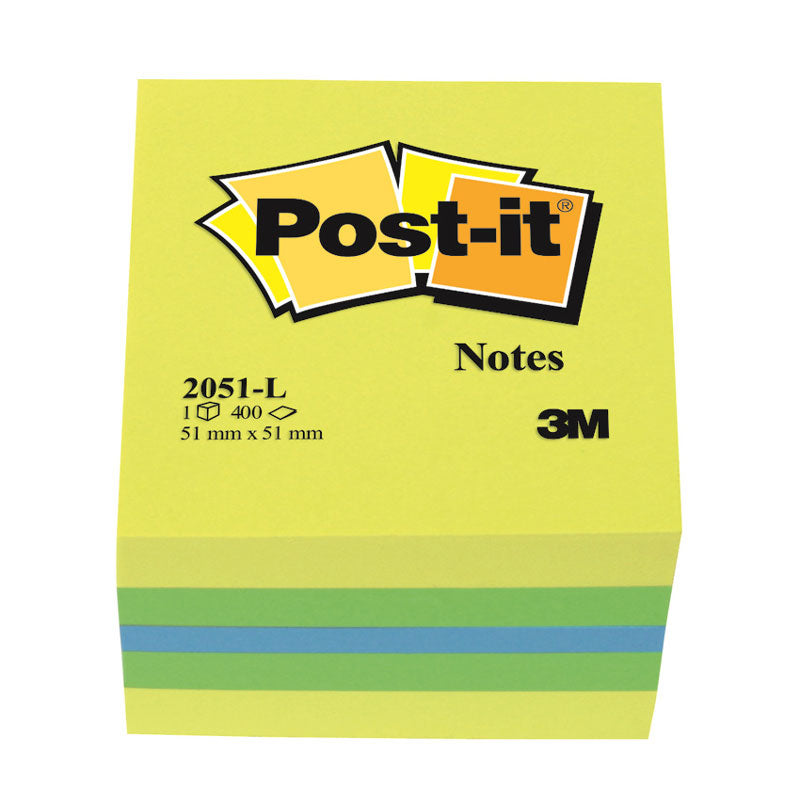 Самозалепващи листчета Post-it 2051-L, мини куб лимон, 400л., 51 х 51 мм