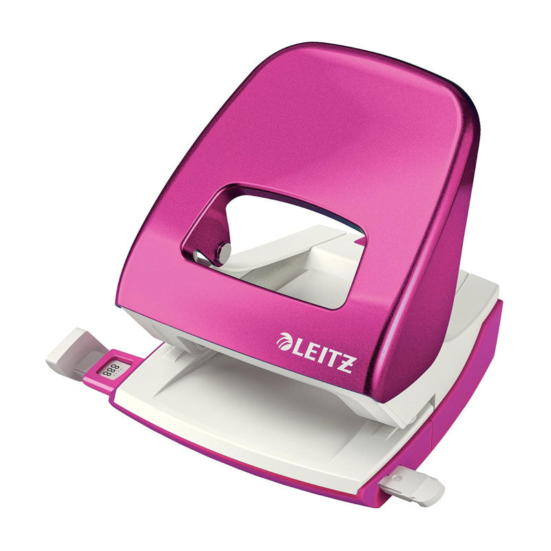 Перфоратор Leitz Nexxt WOW Colours 5008, за 30 листа, с ограничител