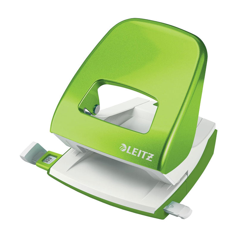 Перфоратор Leitz Nexxt WOW Colours 5008, за 30 листа, с ограничител