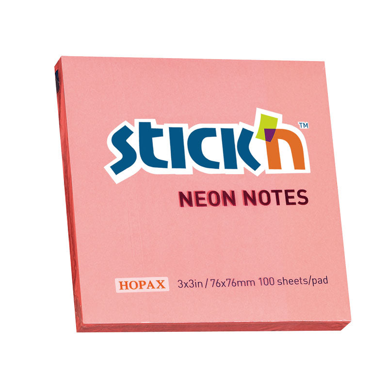 Самозалепващи листчета Stick`N, неон, 76 x 76 мм