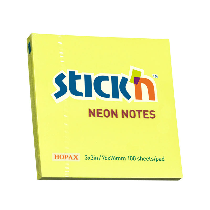 Самозалепващи листчета Stick`N, неон, 76 x 76 мм