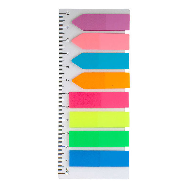 Индекси Delta, PVC, 12 x 45 мм, 8 x 25 л., цветни, с линийка