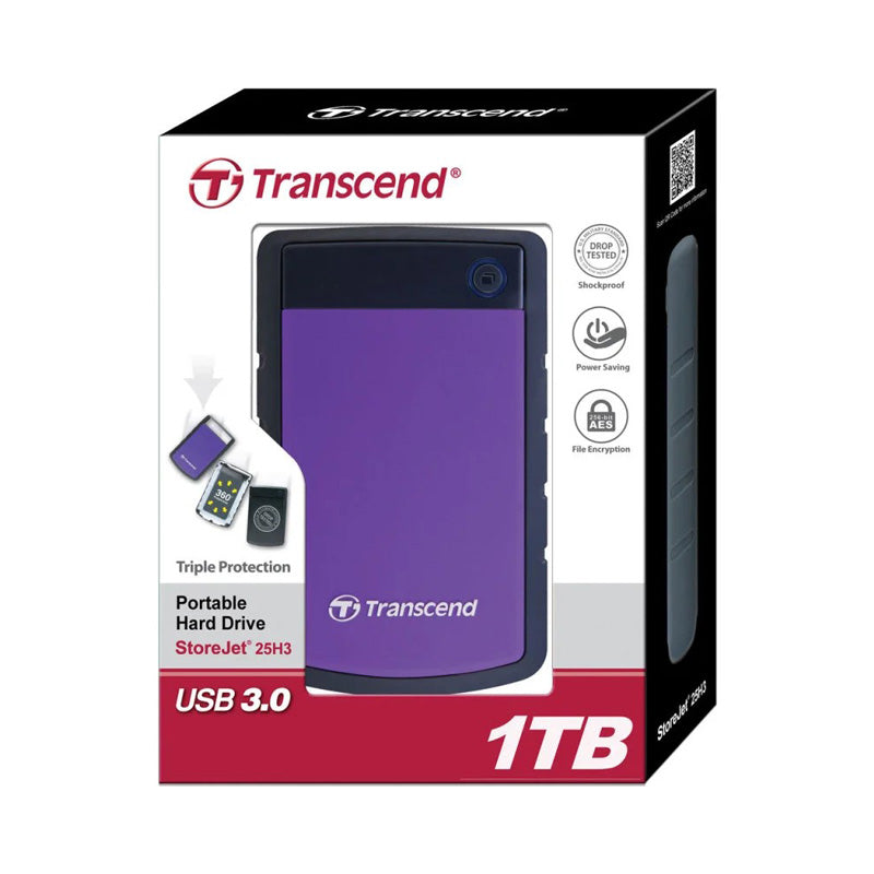 Твърд диск, Transcend 1 TB StoreJet 2.5" SATA, Portable HDD, USB 3.1