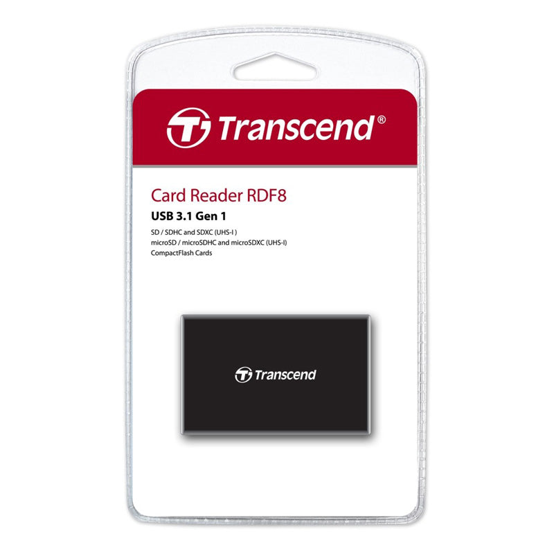 Четец за карти, Transcend All-in-1 Multi Memory Card Reader, USB 3.0/3.1 Gen 1, Black