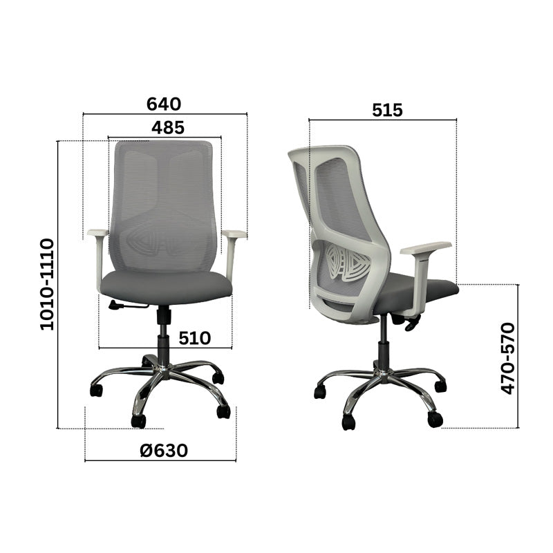 Работен стол Star white chrome
