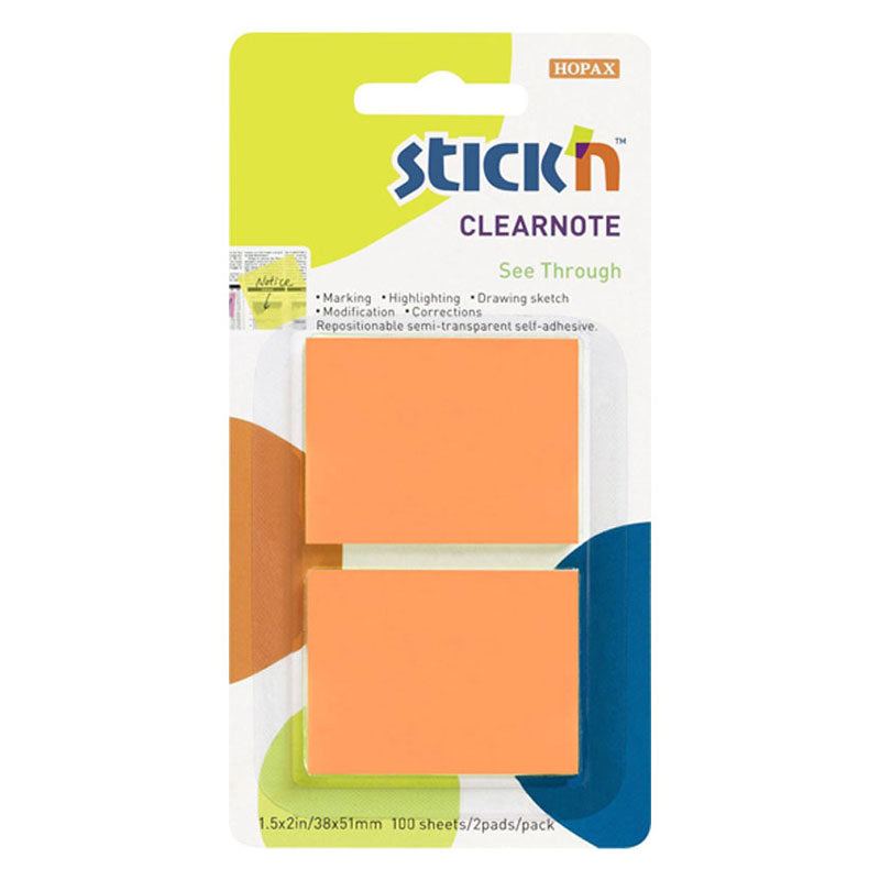 Индекси Stick'N, неон, 38 х 51 мм, 2 х 100 л.