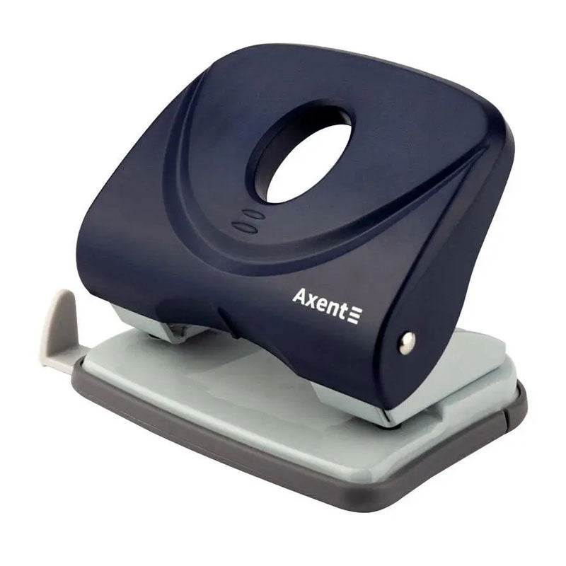 Перфоратор Axent Welle Plastic, за 30 листа, с ограничител