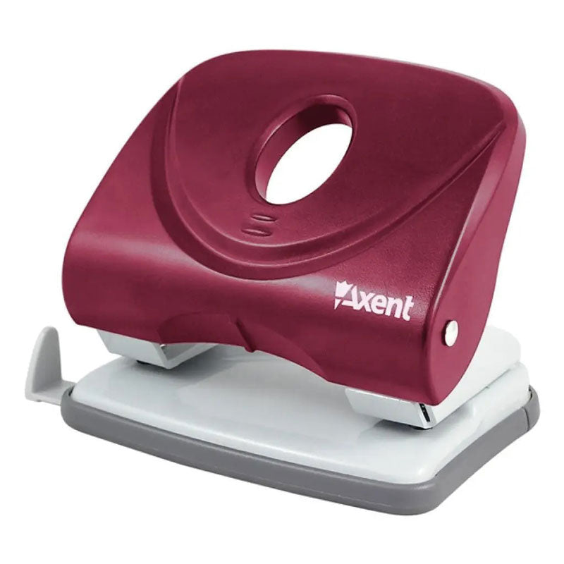 Перфоратор Axent Welle Plastic, за 30 листа, с ограничител
