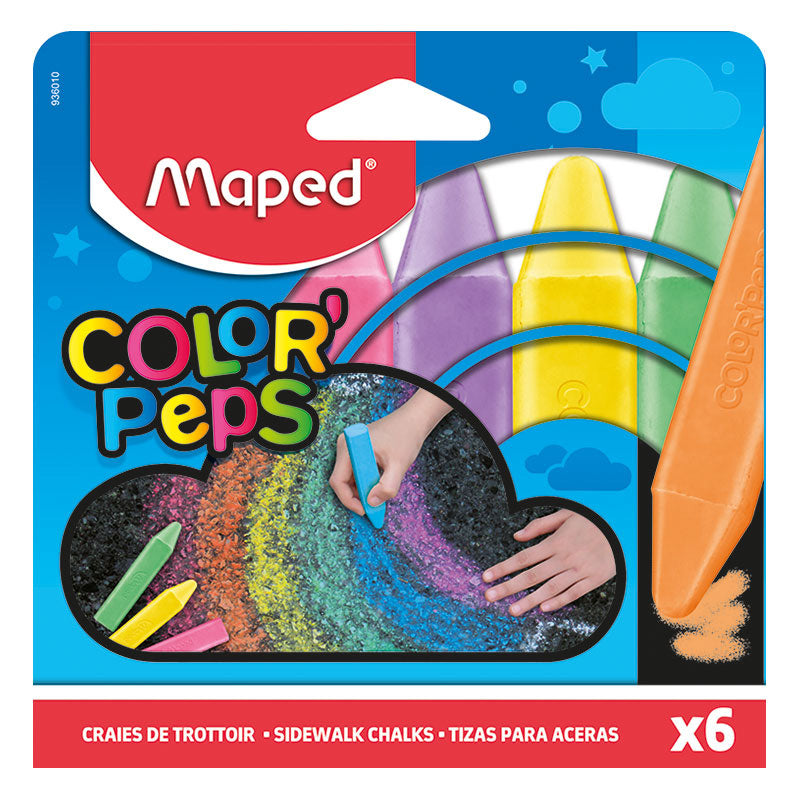 Тебешир безпрахов Maped Maxi, 6 цвята