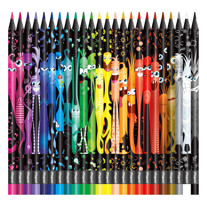 Цветни моливи Maped ColorPeps Black Monster, 24 цвята