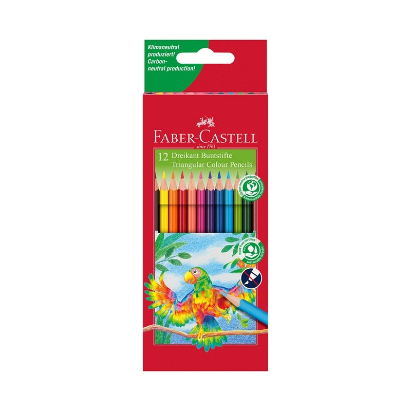 Цветни мoливи Faber-Castell, Triangular, 12 цвята