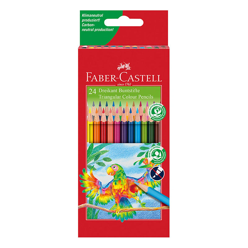 Цветни мoливи Faber-Castell, Triangular, 24 цвята