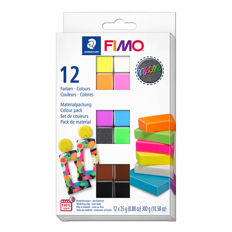 Комплект глина Staedtler Fimo Neon, 12 цв. х 25 гр.