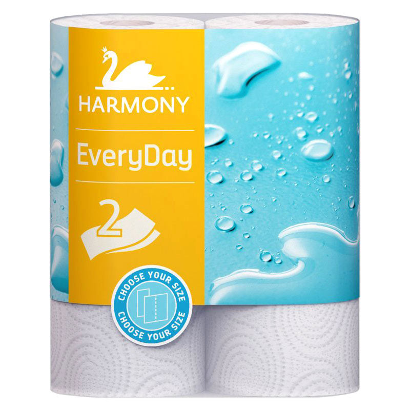 Кухненска ролка Harmony EveryDay, 2-пластова, бяла, 2 х 100 откъса, 2 бр.