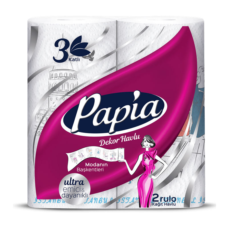 Кухненска ролка Papia Decor, 3-пластова, 2 бр.