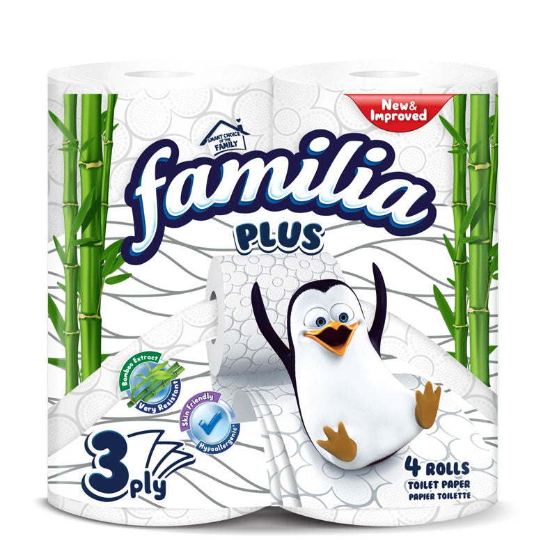 Тоалетна хартия Familia Plus, 3-пластова, ароматизирана, 4 бр/оп.